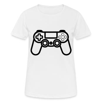Jeux vidéo manette - T-shirt respirant Femme - blanc - Devant - AI Model Female 172 dark (172cm)