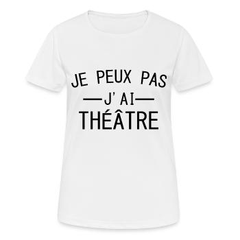 Ich kann kein Theater haben - Frauen T-Shirt atmungsaktiv - Weiß - Vorne - AI Model Female 172 dark (172cm)