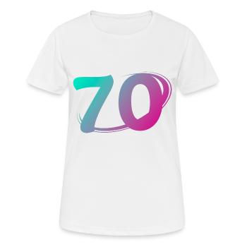 Nummer 70 mehrfarbig - Frauen T-Shirt atmungsaktiv - Weiß - Vorne - AI Model Female 172 dark (172cm)