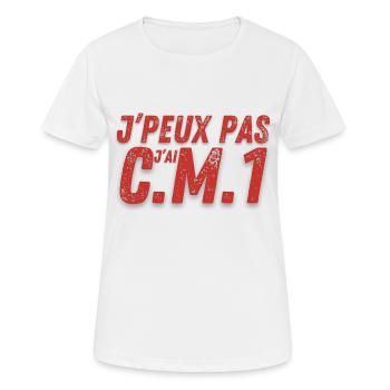 "I can't I have C.M.1. Corporal Chief Exam" - Women's Breathable T-Shirt - white - Front - AI Model Female 172 dark (172cm)