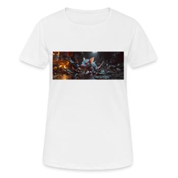 Rise of Mutant Monster – halb Ratte, halb Axolotl - Frauen T-Shirt atmungsaktiv - Weiß - Vorne - AI Model Female 172 dark (172cm)