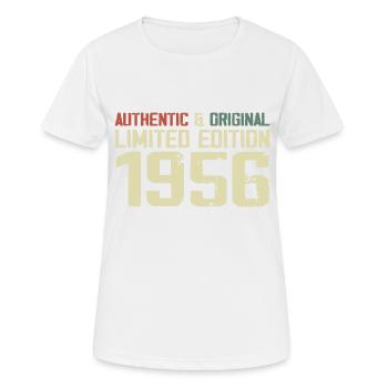 1956 Geburtstagsgeschenk 1956 Jahrgang 1956 Retro - Frauen T-Shirt atmungsaktiv - Weiß - Vorne - AI Model Female 172 dark (172cm)