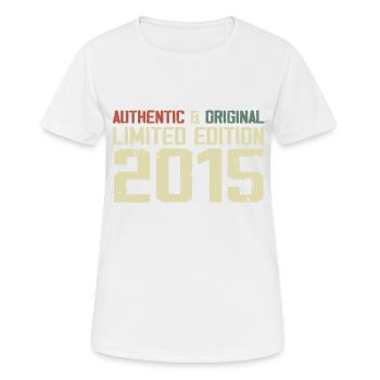 2015 Geburtstagsgeschenk 2015 Jahrgang 2015 Retro - Frauen T-Shirt atmungsaktiv - Weiß - Vorne - AI Model Female 172 dark (172cm)