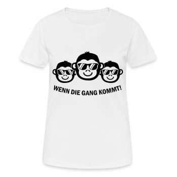 Gang de singes - T-shirt respirant Femme - blanc - Devant - AI Model Female 172 dark (172cm)