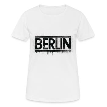 Berlin Grunge Design Alexanderplatz Berlin Bear - Women's Breathable T-Shirt - white - Front - AI Model Female 172 dark (172cm)