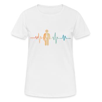 Retro-Buchhaltung Heartbeat - Frauen T-Shirt atmungsaktiv - Weiß - Vorne - AI Model Female 172 dark (172cm)