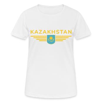 Kasachstan Design – Steppe und Tradition - Frauen T-Shirt atmungsaktiv - Weiß - Vorne - AI Model Female 172 dark (172cm)