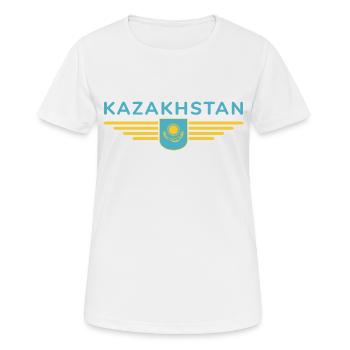 Kasachstan Design – Steppe und Tradition - Frauen T-Shirt atmungsaktiv - Weiß - Vorne - AI Model Female 172 dark (172cm)