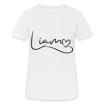 Liam Nom Prénom Coeur Décor - T-shirt respirant Femme - blanc - Devant - AI Model Female 172 dark (172cm)