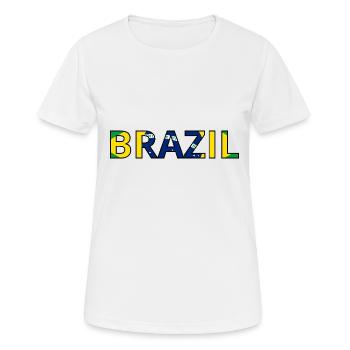 Brazil Flag - Women's Breathable T-Shirt - white - Front - AI Model Female 172 dark (172cm)