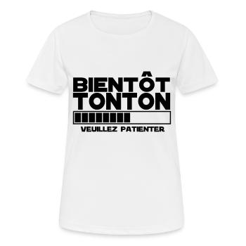 bientôt TONTON - T-shirt respirant Femme - blanc - Devant - AI Model Female 172 dark (172cm)