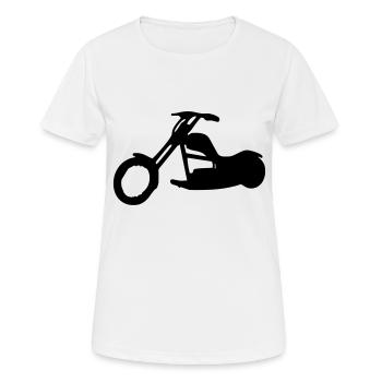 Motorrad - Bike - Chopper - Frauen T-Shirt atmungsaktiv - Weiß - Vorne - AI Model Female 172 dark (172cm)