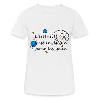 L'essentiel est invisible - T-shirt respirant Femme - blanc - Devant - AI Model Female 172 dark (172cm)