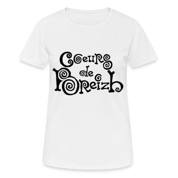 Herzen breizh Bretagne bzh logo - Frauen T-Shirt atmungsaktiv - Weiß - Vorne - AI Model Female 172 dark (172cm)
