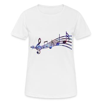 Portée musicale étoilée - T-shirt respirant Femme - blanc - Devant - AI Model Female 172 dark (172cm)