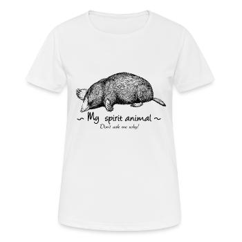 Mon animal totem est la taupe. - T-shirt respirant Femme - blanc - Devant - AI Model Female 172 dark (172cm)