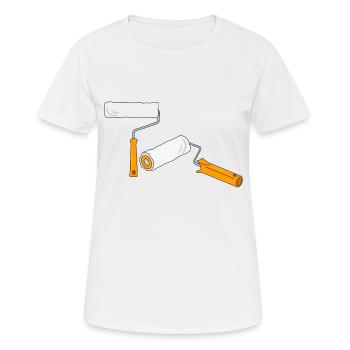 Rouleau, rouleau à tapisser, Artisans , Cadeau - T-shirt respirant Femme - blanc - Devant - AI Model Female 172 dark (172cm)
