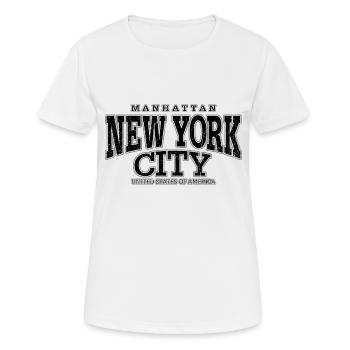New York City Manhattan Noir (à l'ancienne) - T-shirt respirant Femme - blanc - Devant - AI Model Female 172 dark (172cm)