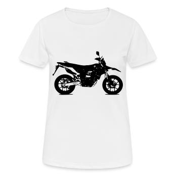 Supermoto - Frauen T-Shirt atmungsaktiv - Weiß - Vorne - AI Model Female 172 dark (172cm)