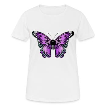 Butterfly - Frauen T-Shirt atmungsaktiv - Weiß - Vorne - AI Model Female 172 dark (172cm)