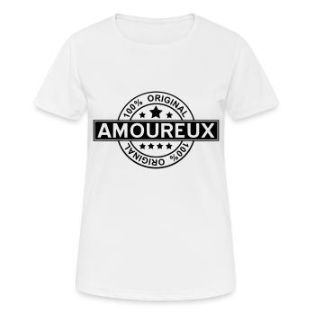amoureux - T-shirt respirant Femme - blanc - Devant - AI Model Female 172 dark (172cm)