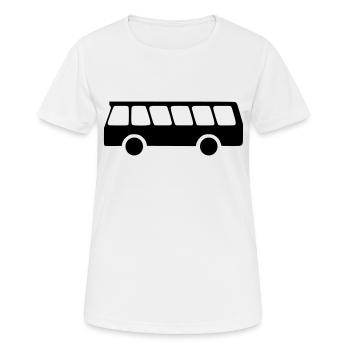 Bus - Frauen T-Shirt atmungsaktiv - Weiß - Vorne - AI Model Female 172 dark (172cm)