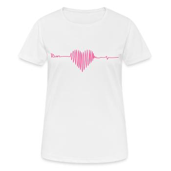 amour en cours d'exécution - T-shirt respirant Femme - blanc - Devant - AI Model Female 172 dark (172cm)