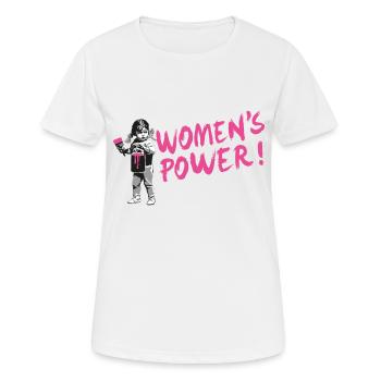 FRAUENPOWER! - Internationaler Frauentag - Frauen T-Shirt atmungsaktiv - Weiß - Vorne - AI Model Female 172 dark (172cm)