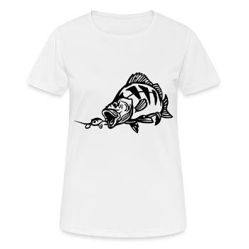 barsch_beisst - Frauen T-Shirt atmungsaktiv - Weiß - Vorne - AI Model Female 172 dark (172cm)