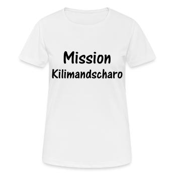 Mission Kilimandscharo - Frauen T-Shirt atmungsaktiv - Weiß - Vorne - AI Model Female 172 dark (172cm)
