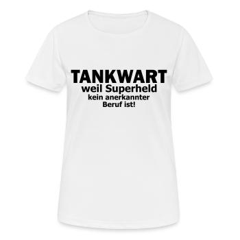 Tankwart - Frauen T-Shirt atmungsaktiv - Weiß - Vorne - AI Model Female 172 dark (172cm)