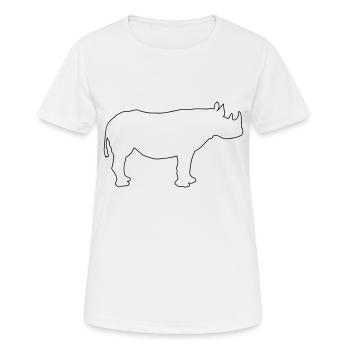 Nashorn - Rhino - Frauen T-Shirt atmungsaktiv - Weiß - Vorne - AI Model Female 172 dark (172cm)