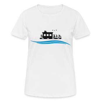 Hausboot Wasser - Frauen T-Shirt atmungsaktiv - Weiß - Vorne - AI Model Female 172 dark (172cm)