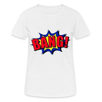 Bang style de bande dessinée - T-shirt respirant Femme - blanc - Devant - AI Model Female 172 dark (172cm)