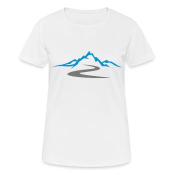 Landschaft - Berge Straße - Frauen T-Shirt atmungsaktiv - Weiß - Vorne - AI Model Female 172 dark (172cm)
