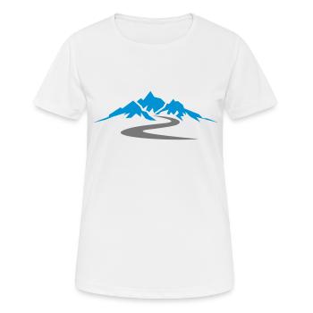 Landschaft - Berge Straße - Frauen T-Shirt atmungsaktiv - Weiß - Vorne - AI Model Female 172 dark (172cm)