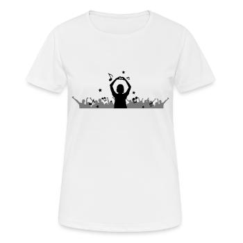 Menschen - Konzert Festival - Frauen T-Shirt atmungsaktiv - Weiß - Vorne - AI Model Female 172 dark (172cm)