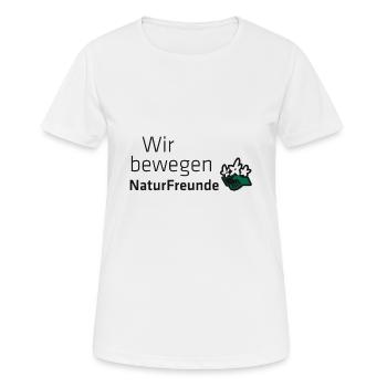 Wir bewegen Naturfreunde - Frauen T-Shirt atmungsaktiv - Weiß - Vorne - AI Model Female 172 dark (172cm)
