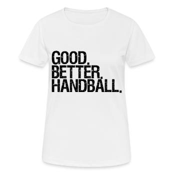 Handball - Frauen T-Shirt atmungsaktiv - Weiß - Vorne - AI Model Female 172 dark (172cm)