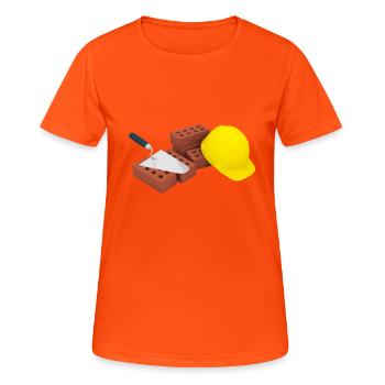 bricks trowel helmet - Women's Breathable T-Shirt - neon orange - Front - AI Model Female 172 dark (172cm)