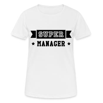 Super Manager - Frauen T-Shirt atmungsaktiv - Weiß - Vorne - AI Model Female 172 dark (172cm)
