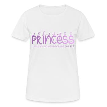 J'aime ma femme parce qu'elle est une princesse - T-shirt respirant Femme - blanc - Devant - AI Model Female 172 dark (172cm)