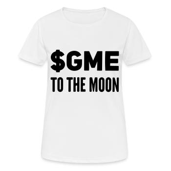 GME WallStreetBets shares - Women's Breathable T-Shirt - white - Front - AI Model Female 172 dark (172cm)