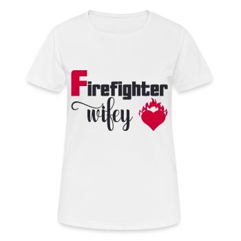 Femme de pompier - T-shirt respirant Femme - blanc - Devant - AI Model Female 172 dark (172cm)