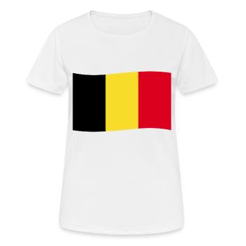 Belgian flag Belgium Coat of arms Belgian Belgian - Women's Breathable T-Shirt - white - Front - AI Model Female 172 dark (172cm)