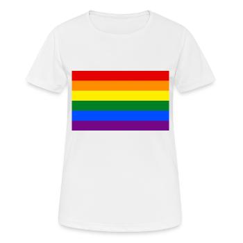 Homo Flagge - Frauen T-Shirt atmungsaktiv - Weiß - Vorne - AI Model Female 172 dark (172cm)