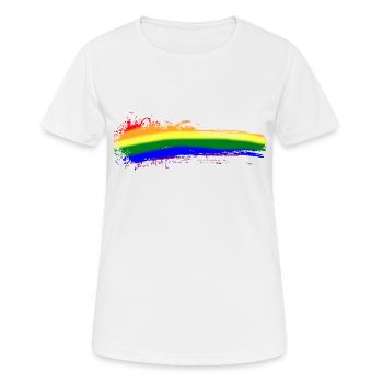 Color Stroke Colorful Rainbow LGBTQ Censorship Symbol - Women's Breathable T-Shirt - white - Front - AI Model Female 172 dark (172cm)