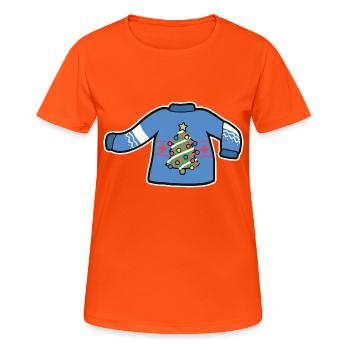 Pull de Noël - T-shirt respirant Femme - orange néon - Devant - AI Model Female 172 dark (172cm)