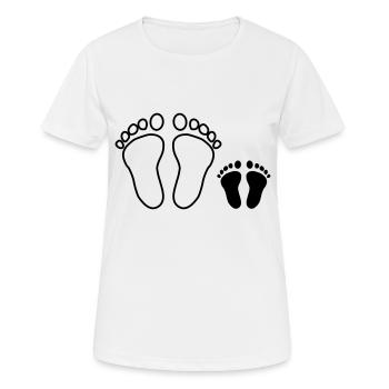 Familien Fußabdruck - Frauen T-Shirt atmungsaktiv - Weiß - Vorne - AI Model Female 172 dark (172cm)