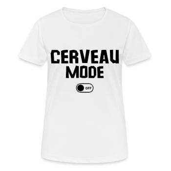 cerveau off - T-shirt respirant Femme - blanc - Devant - AI Model Female 172 dark (172cm)